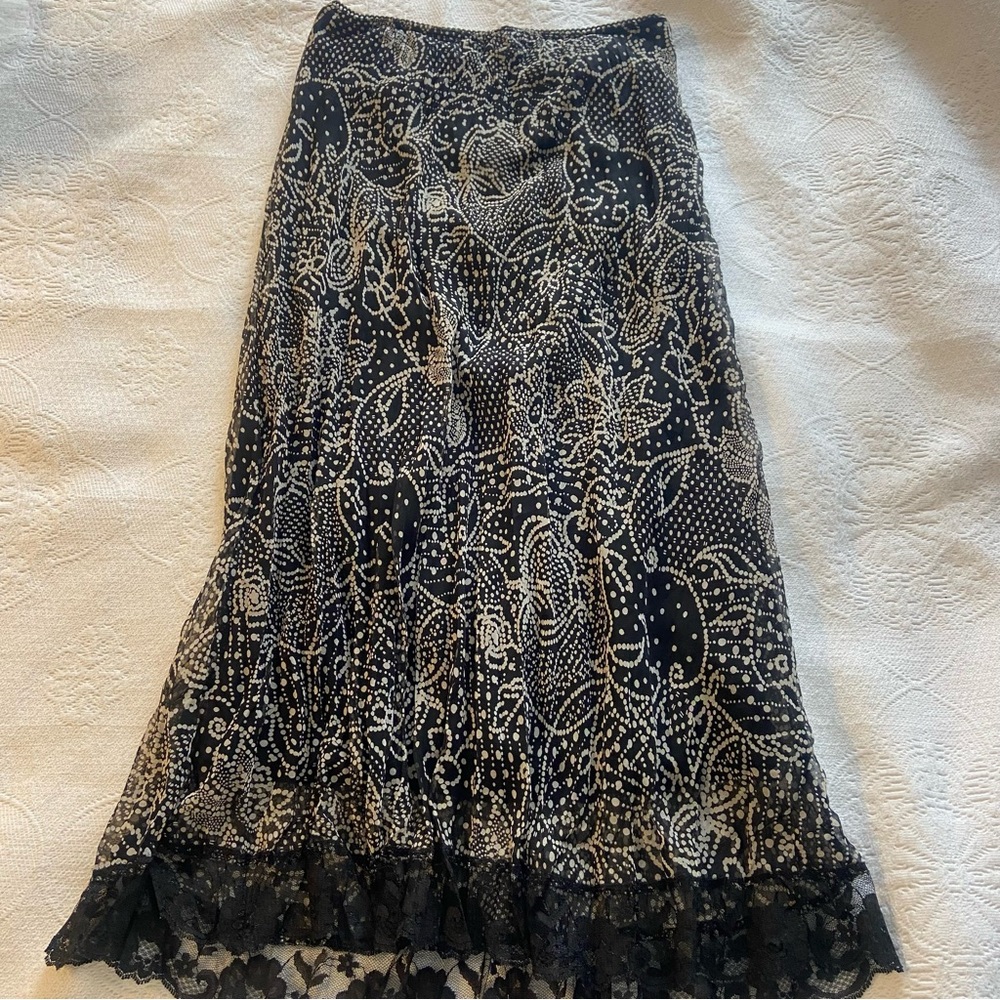 Vintage Lace Trim Maxi Skirt